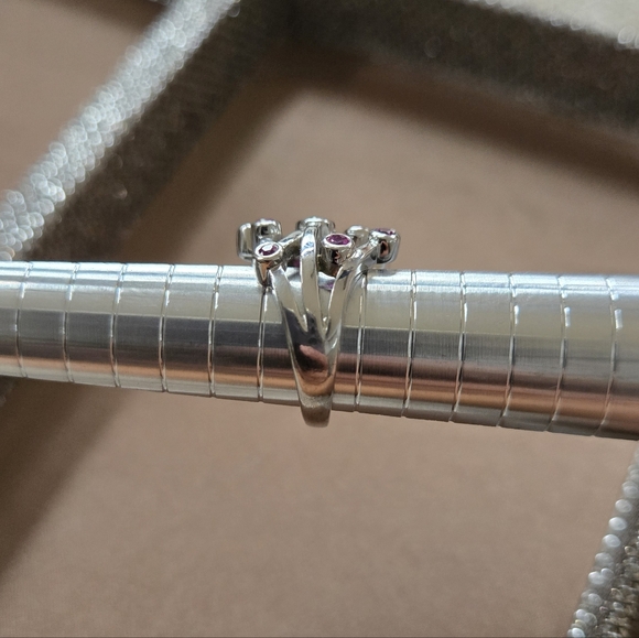 18k White Gold Pink Tourmaline Diamond Ring - Picture 11 of 16
